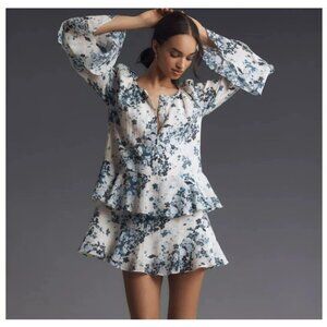 The "Bobby" style long-sleeved wide-shouldered mini dress from the Anthropologie